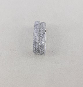 Pendientes de Aro Huggie con Diamantes Naturales de Corte Redondo para Mujer, 0.50 Cttw, Plata de Ley 925, Engaste de Garras, Joyería de Moda al por Mayor - Product Image 5