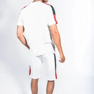 Ensemble deux pièces été 100% coton, nouveau style simple pour hommes, vente en gros, ensembles décontractés pour hommes, shorts d'été - Product Image 3