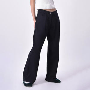 Jean baggy femme taille mi-haute coupe ample jambe large grande taille boutonné effet usé vintage streetwear personnalisé vente en gros - Product Image 2