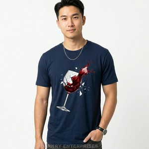 Camiseta Azul Marino Personalizada al por Mayor para Hombre, Camiseta Gráfica de Cementerio de Halloween, Ropa de Hombre de Algodón Transpirable de Alta Calidad - Product Image 5