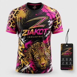 ZIAKOT industry New design Men's Custom 3D Pattern Design Abstract Trendy Holographic Vaporwave Style Performance <b>T</b>-<b>Shirt</b> - Product Image 5