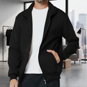Chaqueta Deportiva Casual Unisex Personalizada de Algodón y Elastano, con Cuello Alto y Cremallera, de Alta Calidad - Product Image 1