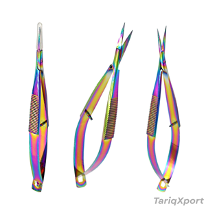 Accesorios para Tatuajes, Tijeras para Cejas de Acero Inoxidable con Mango Plano, Tijeras Micro de Boca Recta o Curva para Herramientas de Belleza - Product Image 2