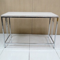 Bureau d'ordinateur Cubicubi élégant et durable pour usage scolaire, finition grain de pierre calcaire, placage PVC chromé, structure en tube métallique, 120x60x79cm TB-373