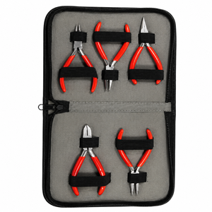 Stainless Steel Jewelry <b>Pliers</b> <b>Set</b> with Red Handles for DIY Jewelry Making Tools - Product Image 6