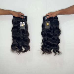 Extensiones de cabello ondulado de templo indio, Proveedores de cabello rizado indio virgen sin procesar, Proveedores de cabello virgen sin procesar de un solo donante - Product Image 1