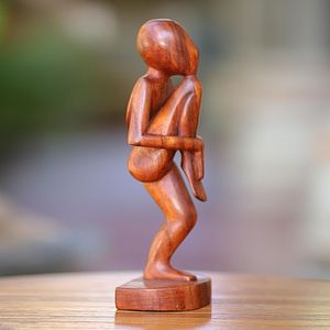 Handcrafted Wooden Spiritual Yoga Sculpture For Modern Home Decor And Meditation Room Decoration - Product Image 4