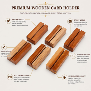 Porte-cartes de table en bois naturel, supports de cartes nominatives pour mariages, restaurants, fêtes, anniversaires, décorations - Product Image 5