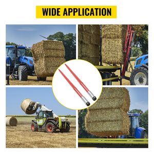 Coppia di Forche per Balle di Fieno Rosse Rivestite da 43 Pollici con Capacità di 3000 Libbre, Attacco Rapido, Forche Quadrate per Balle di Fieno da 1 3/4 Pollici per Trattori - Product Image 5