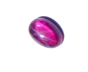 Rubis étoilé transparent ovale 4x6 mm 0,5 carat, cabochon poli créé en laboratoire avec effet étoile à 6 branches pour la fabrication de bijoux - Product Image 2
