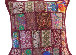 Surtido Sari Patchwork funda de cojín bordado Patchwork funda de almohada Sari funda de cojín - Product Image 2