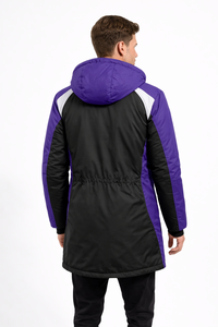 Professional Swim Parka <b>Jacket</b> Black Purple Waterproof Windproof <b>Long</b> Hooded Coat with Warm Fleece Inner Custom Logo Available - Product Image 5