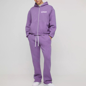 Custom Sweatsuits Manufacturer Streetwear Zip up Hoodie Flat Pants Set Man Tracksuit Oversized Men <b>Sweat</b> Suit - Product Image 4