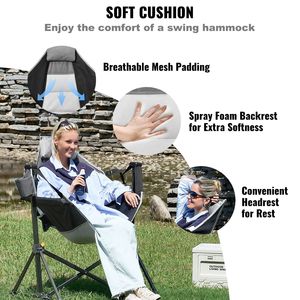 Silla de Camping Reclinable con Capacidad de Carga de 300 Libras, con Portavasos, Reposacabezas, Plegable, con Bolsa de Almacenamiento para Aventuras al Aire Libre - Product Image 5