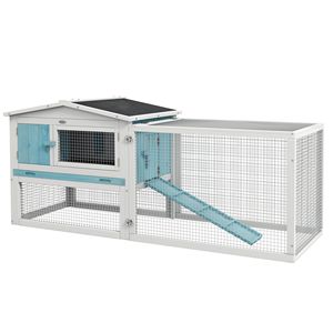 "Modern Luxury <b>Small</b> Animal House-Stainless Steel Rabbit Hutch W/ Detachable Run <b>Slide</b>-Out Tray & Indoor/Outdoor Usage" - Product Image 1