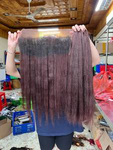 Vendeurs en gros de qualité 12A Armure de cheveux humains frisés Faisceaux de cheveux vietnamiens vierges droits bouclés avec fermeture Lace Fontals - Product Image 2