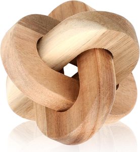 Wood Knot Decor - Hand Carved Coffee Table Decoration, Boho Chain Link Decor, Modern <b>Shelf</b>, <b>Rustic</b> Objects for Home Living Room - Product Image 1