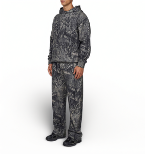 Sweat à capuche respirant personnalisé avec impression intégrale camouflage Real Tree, coupe oversize pour homme, taille personnalisée, logo, effet délavé vintage, camouflage - Product Image 5