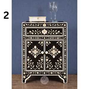 Modern Eco-Friendly Bone Inlay Round Side Table <b>Baptism</b> <b>Decorative</b> Handmade Accent Table - Product Image 3