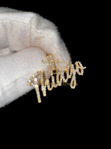 สร้อยคอทองคำแท้สุดอินเทรนด์จี้ชื่อตัวอักษรอักษรตัวแรกสุดน่ารักสร้อยคอประดับเพชรธรรมชาติออกแบบได้ตามต้องการไอเดียของขวัญเฉพาะบุคคล - Product Image 3