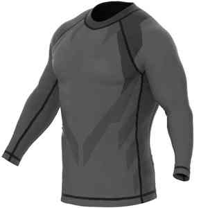 Camiseta de Compresión Deportiva para Hombre, Manga Larga, Color Gris Carbón, Ropa Deportiva para Entrenamiento, Gimnasio, Ejercicio Físico - Product Image 2