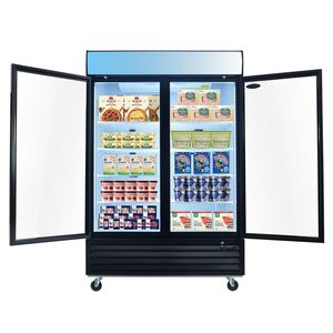 Congélateurs et Réfrigérateurs Commerciaux ORIKOOL à Porte Vitrée, 44,7 pi³ – Vitrine Réfrigérée avec Panneau Supérieur LED et Porte Battante, Modèle Vertical - Product Image 1