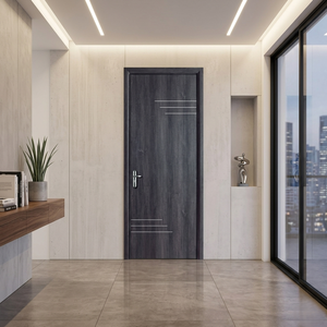 ประตูไม้ MDF คุณภาพสูง ดีไซน์ทันสมัย เปิดแบบแมนนวล ป้องกันรอยแตก ป้องกันปลวก รับผลิตแบบ ODM/OEM สำหรับโรงแรมและอพาร์ตเมนต์ - Product Image 1