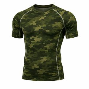 Camiseta Deportiva de Compresión de Manga Corta para Hombre, de Secado Rápido, Corte Ajustado, Cuello Redondo, Tejido de Poliéster Transpirable de 180g, Ropa Deportiva para Gimnasio - Product Image 3
