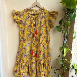 Robe midi en gaze de coton indien pour femme, style bohème, tissu en coton paisley, vêtements décontractés, robe midi au prix d'usine - Product Image 1