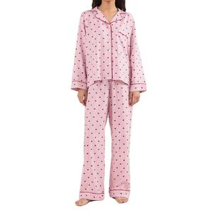 Ensemble de Nuit 2 Pièces Respirant 100% Coton pour Femme, Nouveau Design Romantique, Taille Élastique, Vêtement de Nuit d'Été, Vente en Gros, Fabriqué en Chine - Product Image 1