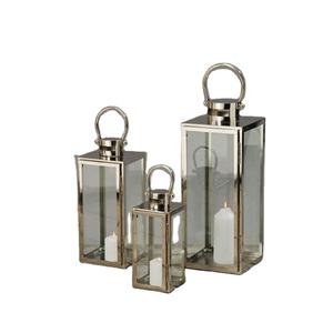 ตะเกียงเทียนสแตนเลสและกระจกเคลือบเงาแบบอเมริกัน สำหรับตกแต่งบ้านและเทศกาลคริสต์มาส ตะเกียงตั้งพื้น - Product Image 1