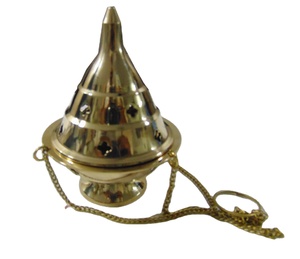 เครื่องหอมทองเหลืองชุบทองห่วงโซ่แขวนเครื่องหอมอโรมาแบบโบราณรุ่นใหม่มีกลิ่นหอม - Product Image 1