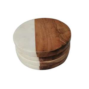 Posavasos de Madera Artesanal de Estilo Clásico, Duradero, Ecológico, de Madera Maciza Pulida con Acabado Rústico, Forma Personalizable para el Hogar - Product Image 2