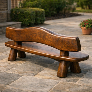 Banc d'extérieur Luxali C008 en noyer massif, fabriqué à la main, design moderne, écologique, durable, capacité 3 places - Product Image 4