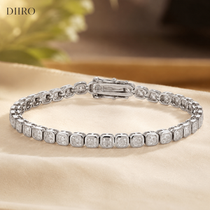 Princess Cut Diamond Tennis <b>Bracelet</b> 925 Sterling <b>Silver</b> Women's Classic Moissanite Wedding Jewelry - Product Image 1