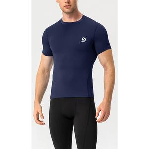 T-shirts de sport ajustés entièrement personnalisés pour hommes, vêtements de course à pied, compression, gym, fitness, manches courtes - Product Image 2