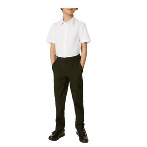 Camisa de Uniforme Escolar para Niños de Primaria, Azul, Manga Corta, Poliéster/Algodón Oxford con Detección de Agujas, Unisex - Product Image 2