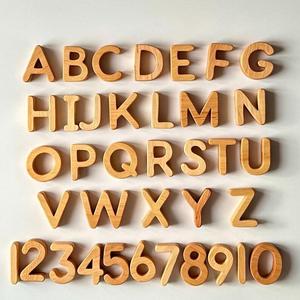 Letras del Alfabeto de Madera Hechas a Mano Ecológicas y Elegantes, Letras Iniciales Decorativas de Forma Cuadrada, Arte Mural Moderno - MN EXPORTS MNE-2010 - Product Image 5