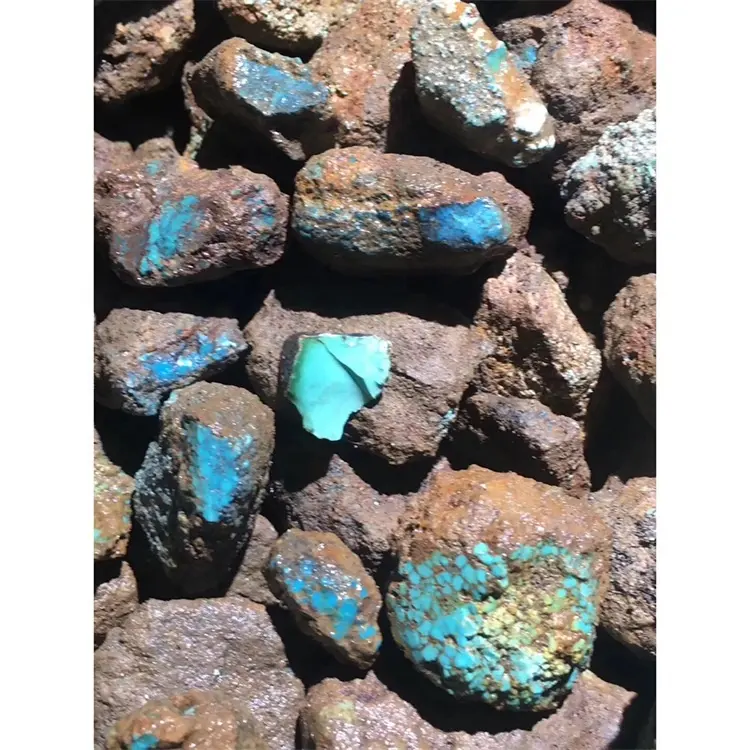 Pedra preciosa azul-verde da turquesa, pedra preciosa verde nevada atacado de alta qualidade minerais sem corte
