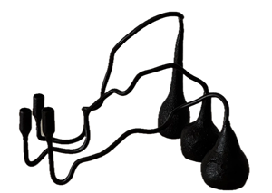 Juego de Portavelas Cónicos de Hierro Hechos a Mano, Diseño Serpentino Escultural, Negro Mate, Latón Antiguo, Copa para Flores, Decoración Navideña para el Hogar - Product Image 6