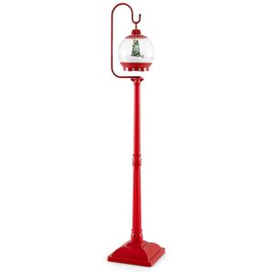68-Inch Festive <b>Musical</b> Christmas Street Lamp Post with <b>Snow</b> <b>Globe</b> Lantern Christmas Lights Product - Product Image 1