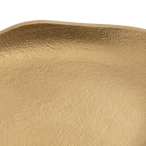 Plateau décoratif ovale en métal édition limitée avec poignées en forme de branche dorée 33x16,5 cm, design floral bohème - Product Image 6