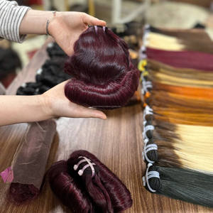 Extensions de cheveux naturels de haute qualité, style bouclé rebondissant, double trame, avec dentelle frontale pour perruques - Product Image 3