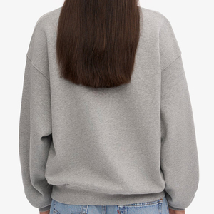 Sweat-shirt unisexe à col rond surdimensionné, couleur unie, 100% coton, tissu molletonné français, vêtement décontracté pour l'automne, coupe classique - Product Image 4