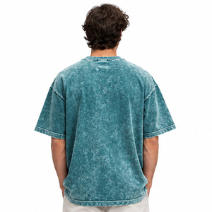 Camiseta Oversize para Hombre, 100% Algodón, Manga Corta, Cuello Redondo, Estilo Urbano, Ropa Casual, Personalizada, Lavado Ácido, Tejido Grueso - Product Image 2