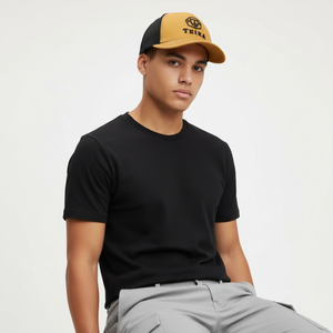 Gorra de béisbol OEM 2026 con logotipo bordado personalizado, gorra trucker de malla naranja y negra con bordado 3D, venta al por mayor - Product Image 6