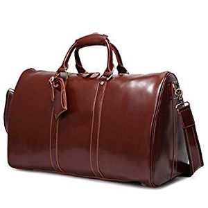 Elegante Bolsa de Viaje de Cuero Hecha a Mano con Cierres Premium para Hombres y Mujeres, Ideal para Viajes y Reuniones de Negocios - Product Image 1