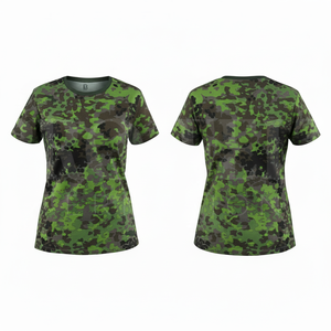 Ropa de Moda, Camiseta Casual con Estampado de Camuflaje, Cuello Redondo, Manga Corta, Algodón, Ropa de Verano para Exteriores - Product Image 4