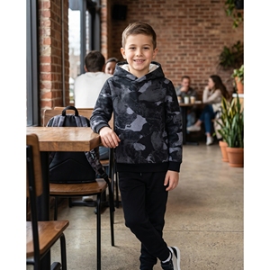 Wholesale Winter Casual Children's Hoodie Camouflage <b>Sherpa</b> <b>Lined</b> Cotton Spandex Fleece Pullover Custom OEM Factory Soft Feature - Product Image 5