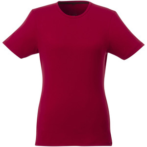 T-shirt pour femme en polyester écologique, col rond, manches courtes, couleur unie, respirant, coupe classique, toutes saisons, satiné - Product Image 5